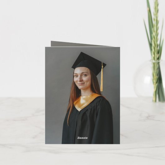 Classic Monogram F Graduation Cap Foto Modernes Dankeskarte (Rückseite)