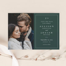 Classic Monogram Forest Green Wedding Foto