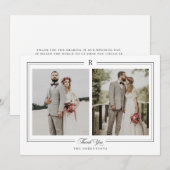 Classic Monogram Foto Wedding Dankeschön Card Dankeskarte (Vorne/Hinten)