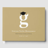 Classic Monogram G And Graduation Cap Grad Party Gästebuch (Vorderseite)