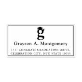 Classic Monogram G Black Graduation Cap Address Permastempel (Design)