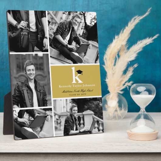 Classic Monogram Gold Blocks 5 Foto Abschluss Fotoplatte (Seite)