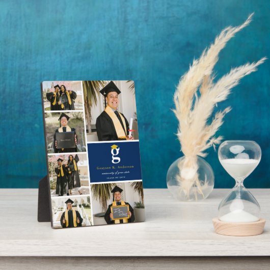 Classic Monogram Gold Blocks 6 Foto Abschluss Fotoplatte (Seite)