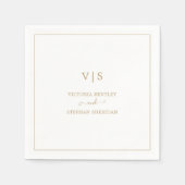 Classic Monogram Gold Elegante Wedding Serviette (Vorderseite)