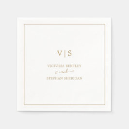 Classic Monogram Gold Elegante Wedding Serviette