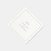 Classic Monogram Gold Elegante Wedding Serviette (Ecke)