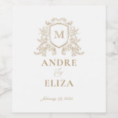 Classic Monogram Gold Food and Beverage Label Set Weinetikett (Einzelnes Label)