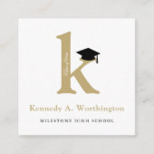 Classic Monogram Gold 'K' Graduation College Fund Begleitkarte (Vorderseite)