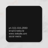 Classic Monogram Gold mit schwarzer Pinsel Quadratische Visitenkarte (Rückseite)