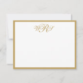 Classic Monogram Gold Mitteilungskarte (Vorderseite)
