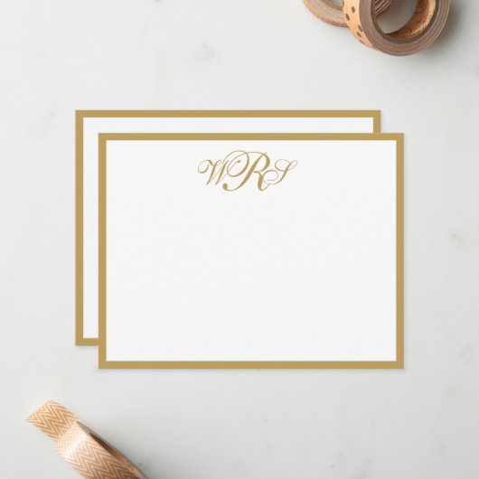Classic Monogram Gold Mitteilungskarte (Vorderseite/Rückseite Beispiel)