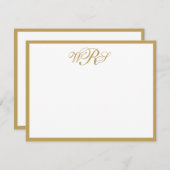 Classic Monogram Gold Mitteilungskarte (Vorne/Hinten)