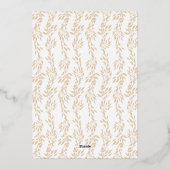 Classic Monogram Gold Wappen Probe Dinner Folieneinladung (Rückseite)