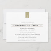 Classic Monogram Gold Wedding Einladung (Vorderseite)