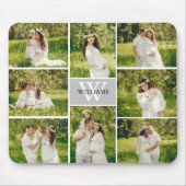 Classic Monogram Gray Foto Collage Mousepad (Vorne)