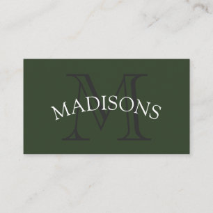 Classic Monogram Grey Green mit Arc Text Visitenkarte