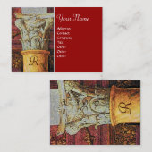 CLASSIC MONOGRAM, hell braun, grau, gelb Visitenkarte (Vorne/Hinten)