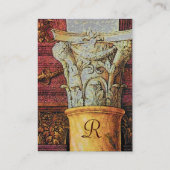 CLASSIC MONOGRAM, hell braun, grau, gelb Visitenkarte (Rückseite)