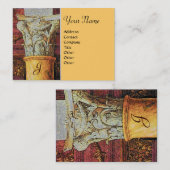 CLASSIC MONOGRAM, hellbraun, grau, gelb Visitenkarte (Vorne/Hinten)