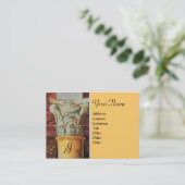 CLASSIC MONOGRAM, hellbraun, grau, gelb Visitenkarte (Stehend Vorderseite)