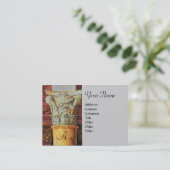 CLASSIC MONOGRAM, hellbraun, grau, gelb Visitenkarte (Stehend Vorderseite)