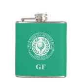Classic Monogram Individuelle Name Green Flachmann (Vorderseite)