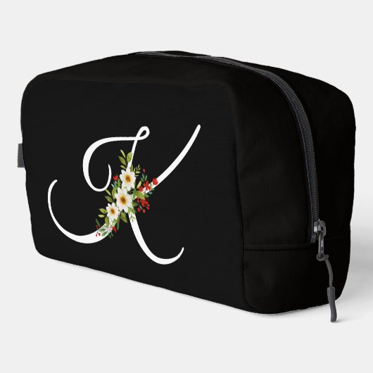 Classic monogram  initial red flower mother gift waschbeutel (Rechte Ecke)