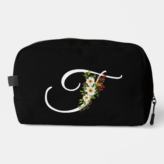 Classic monogram  initial red flower mother gift waschbeutel (Vorderseite)