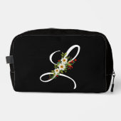 Classic monogram initial red flower mother gift waschbeutel (Vorderseite)