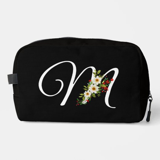 Classic monogram  initial red flower mother gift waschbeutel (Vorderseite)