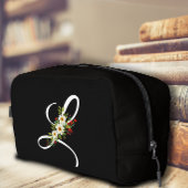 Classic monogram  initial red flower mother gift waschbeutel