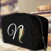 Classic monogram  initial red flower mother gift waschbeutel