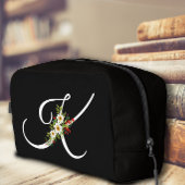 Classic monogram  initial red flower mother gift waschbeutel