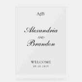 Classic Monogram Initials and Ampersand Wedding Acrylschild (Vorderseite)
