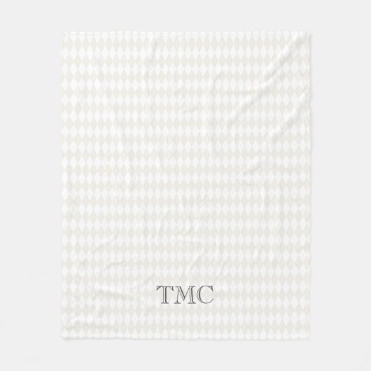 Classic Monogram INITIALS Harlequin Diamonds Chic Fleecedecke (Vorderseite)