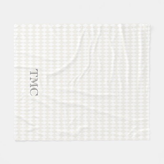 Classic Monogram INITIALS Harlequin Diamonds Chic Fleecedecke (Vorderseite (Horizontal))