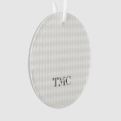 Classic Monogram INITIALS Schwarz-weiß Beige Chic Ornament (Vorderseite)