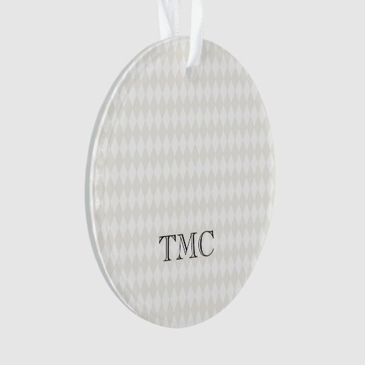 Classic Monogram INITIALS Schwarz-weiß Beige Chic Ornament (Vorderseite)