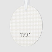 Classic Monogram INITIALS Schwarz-weiß Beige Chic Ornament (Vorderseite)