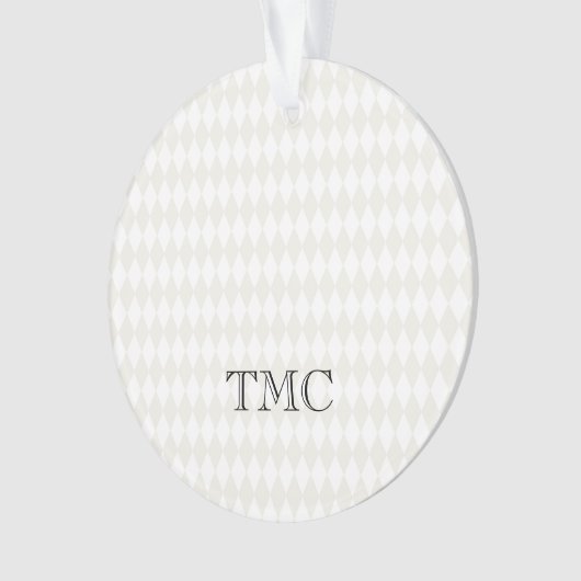 Classic Monogram INITIALS Schwarz-weiß Beige Chic Ornament (Vorderseite)