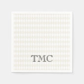 Classic Monogram INITIALS Schwarz-weiß Beige Chic Serviette (Vorderseite)