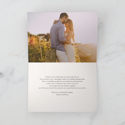 Classic Monogram Ivory Wedding Dankeskarte (Innenseite)