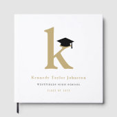 Classic Monogram K And Graduation Cap Grad Party Gästebuch (Vorderseite)