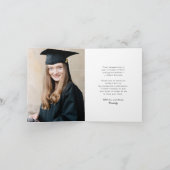 Classic Monogram K Graduation Cap Foto Modern Dankeskarte (Innenseite)