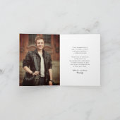 Classic Monogram K Graduation Cap Foto Modern Dankeskarte (Innenseite)