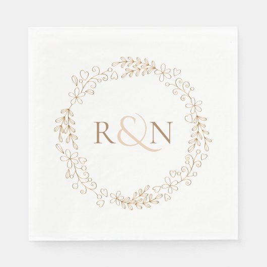 Classic Monogram Laurel Garland Serviette (Vorderseite)