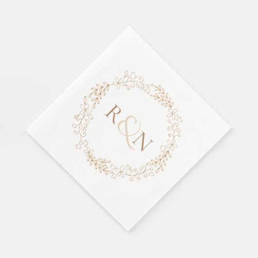 Classic Monogram Laurel Garland Serviette (Ecke)