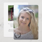 Classic Monogram/Laurel Wreath 2 Foto Abschluss Ankündigung (Vorne/Hinten)