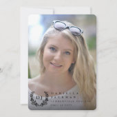 Classic Monogram/Laurel Wreath 2 Foto Abschluss Ankündigung (Vorderseite)