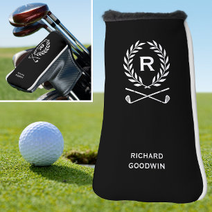 Classic Monogram Laurel Wreath Black Putter Golf Headcover